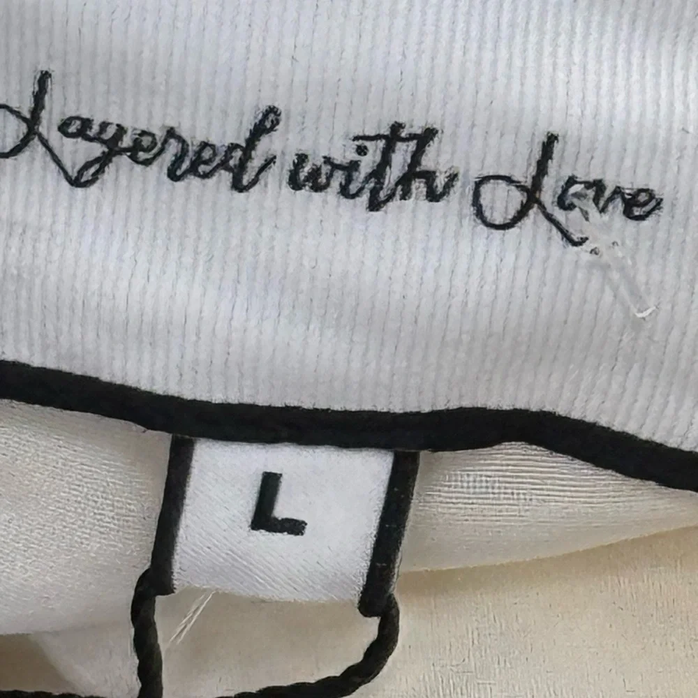 Layered With Love Embroidered Ivory Dress NWT Size L $168 Retail - Picture 5 of 5